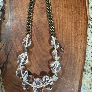 Elegant Gold and Clear Beaded Necklace